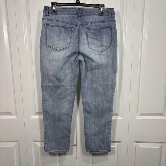 Democracy Jeans 8P Ab Solution Floral Embroidery Stretch Midrise Tummy Slim - Picture 3 of 9